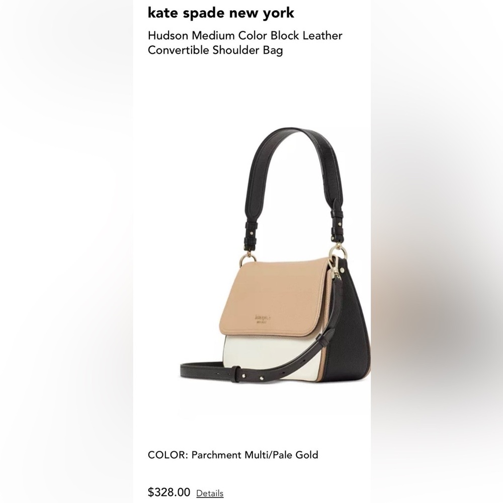 Kate Spade New York Hudson Medium Black Leather Convertible Shoulder Bag